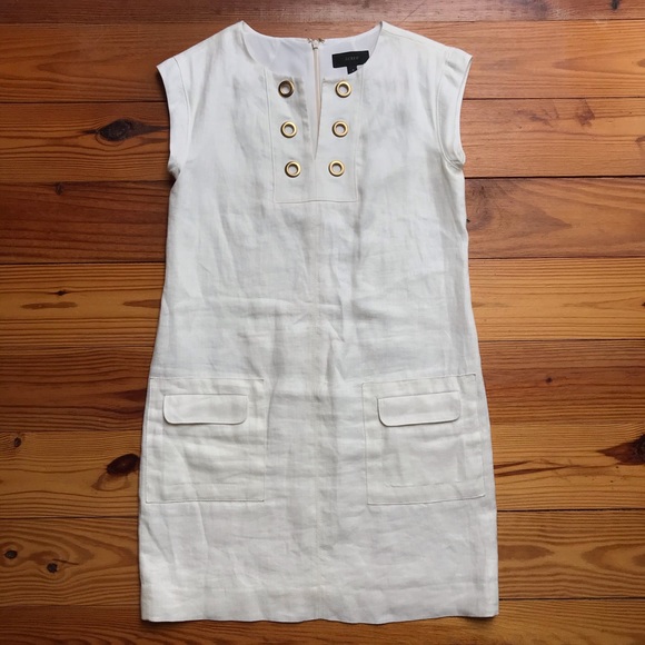 J. Crew Cream Linen Shift Dress, EUC, 4 - Picture 3 of 16